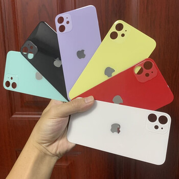 Suitable for iphone 12 back cover glass, apple 12pro/apple 12promax large hole back cover glass 12th generation, black, free rubber band, free tools + glue + tutorial for apple 12