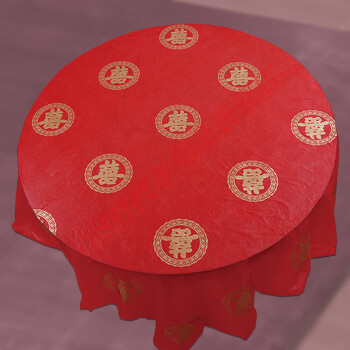 Clcey disposable tablecloth round table wedding banquet light luxury high sense thickened red disposable tablecloth tablecloth extra thick printing 100 pieces red 2.2 meters * 2.2 meters