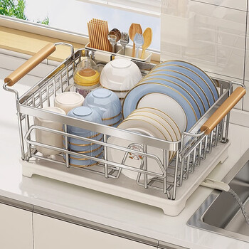 Muya dish storage rack kitchen rack 304 stainless steel drain basket for dishes and dishes drain rack countertop bowl rack