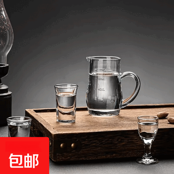 White wine glass set, household thickened glass wine dispenser, one-cup wine cup, chinese-style spirits shot glass, 6-piece set