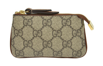 Gucci (gucci) key case coin purse presbyopia logo pendant canvas and leather pvc regular unisex couple style black basic pack (bag + dust bag)