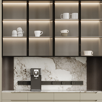 Wen yijia stainless steel cabinets simple modern style kitchen customized for the whole house light gray 3 meter base cabinet