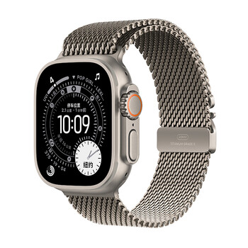 Apple/apple watch ultra3 smart watch honeycomb model 49mm original color titanium case original color titanium milanese strap s