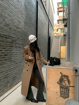 Coco limited fur nordic avenue australian imported 100 wool coat waisted woolen coat winter milk tea camel l