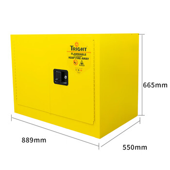 Trighttirui tlf889 undercounter double-door flammable liquid safety cabinet 18-gallon yellow tlf889 undercounter chemical storage cabinet
