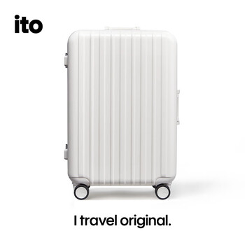 Ito suitcase large capacity box men's and women's trolley box universal wheel business travel box checked box c15 white 29 inches