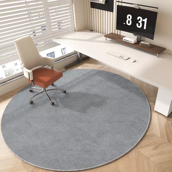 Yusenyi round carpet bedroom computer swivel chair floor mat living room floor protection mat non-slip and stain-resistant home book blue cloth pattern diameter 180cm