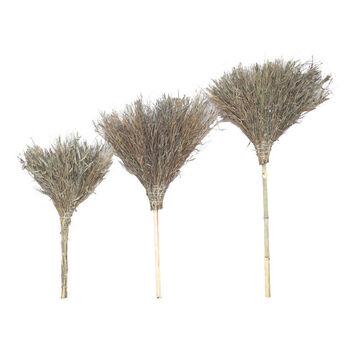 Outdoor broom, hard-bristle sanitation bamboo broom, large bamboo road sweeping, bamboo household sweeping, yard small broom, bamboo handle, small size, 1.2 meters