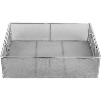 Cat 304 stainless steel rectangular dry and wet separation drain basket with small holes, dense mesh, disinfection, ultrasonic cleaning, 2 mm mesh, 5 mm ribs, with handle, length 30, width 30, height 10 cm