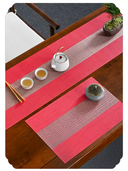 Yusenyi tea tea table cloth tea table flag zen tea mat waterproof long mat light new table dining table luxurious fabric bunting medium red table flag-small tea banquet 30x180cm (applicable to desktop 12 meters 14 meters