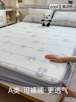 Yusenyi category a maternal and infant grade cartoon bear ice doudou summer ice silk mat machine washable 2025 new air conditioner 17-(sheet style) dundun bear blue gray (class a maternal and infant grade machine washable 150cmx200cm