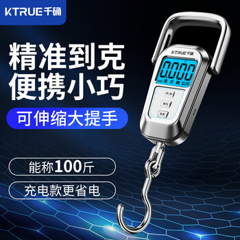 Qianque portable electronic scale 100 catties accurate commercial household food weighing portable spring fish scale kitchen charging