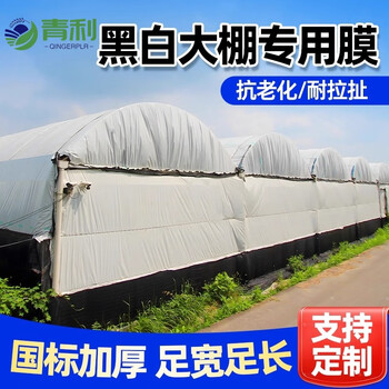 Qingerplr thickened black and white film greenhouse special imported film breeding sunscreen insulation film waterproof cloth large arch shed film 12s 4 meters wide