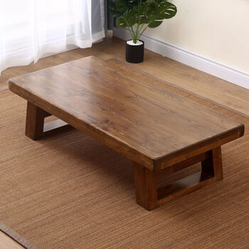 Yusenyi tatami japanese tea table bay window small coffee table solid wood kang table tea table sitting zen low table tea long table 80*50*35 single table