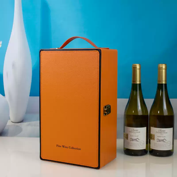 Fantasy packaging box red wine gift box packaging box big belly bottle wine box red wine box double leather box wine empty box orange double big belly bottle wine box 22-2 orange