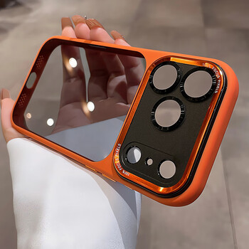 The company is suitable for apple 17promax mobile phone case iphone17pro camera button all-inclusive 17 magnetic suction 16pro/max soft frame 15pro high-end 14pro hard case orange metal lens-transparent black back panel apple 17promax
