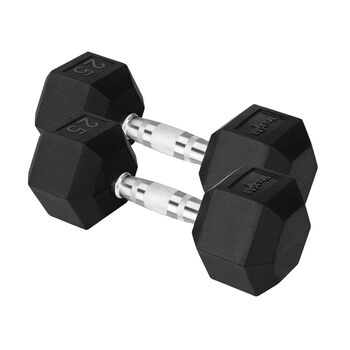 Yes4all chrome/rubber handle wrapped hex dumbbell hand weight anti-slip 1030 lbs.
