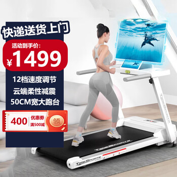 Xiaomi stone smart treadmill home small folding home type ultra-quiet electric walking tablet indoor gym b haoyue white-single function model-touch screen