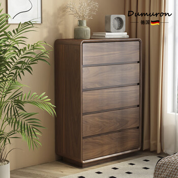 Dumulun german brand all solid wood chest of drawers bedroom living room chest of drawers storage cabinet walnut color chest of drawers all solid wood walnut color chest of drawers length 80cm-floor style
