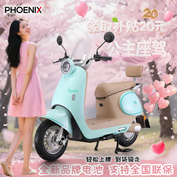 Phoenix domestic phoenix brand 2025 new electric women's electric motorcycle luna long range vitality electric vehicle lake blue - both front and rear are disc brakes - the whole vehicle is shipped 72v28ah six batteries upgraded to black gold graphene