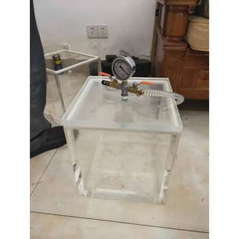 Fully transparent acrylic plexiglass box, vacuum box, drying box, vacuum tank, glue resin pumping box, deaeration bucket, vacuum box 300*300*300, thickness 20mm, external specifications