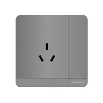 Schneider yishang series smoke gray three-hole 16a socket with switch e8315_16cs_sl_c1 three-hole 16a socket with switch yishang fluorescent gray