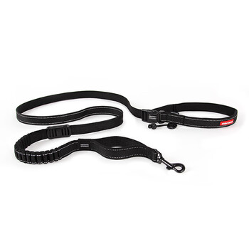 Ezydog australian zero-tension running dog leash elastic retractable dog leash release hands waist dog leash standard model_dark night black standard model recommended weight greater than 12kg___rope length 210cm__