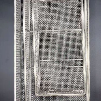 Jianyimao 304 stainless steel ultrasonic efficient disinfection kitchen rectangular cleaning storage basket frying basket mesh 4 mm 30cm*30cm*15cm length, width and height