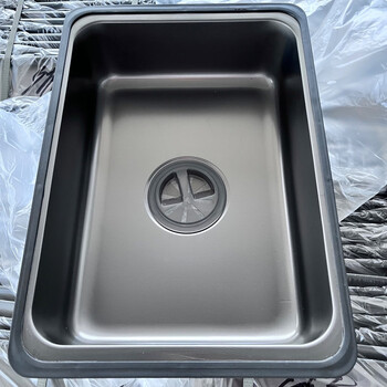 Stainless steel sink basin in the basin kitchen sink drain basket household thickened vegetable sink dry and wet separation new stainless steel basin in the basin (grey) 358*252*93