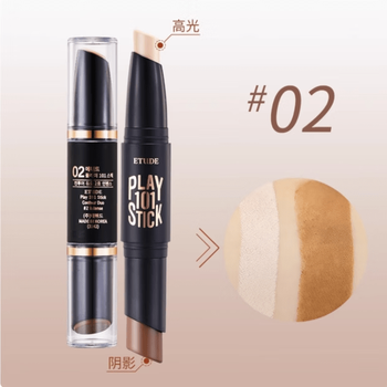 Etude house's new 101 double-ended high-gloss contouring stick nose shadow powder plate concealer pen contouring stick shadow pen no. 2 contouring stick color highlight + dark brown shadow