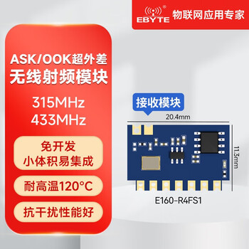 Ebyte 433/315mhz wireless transceiver module ask/ook communication smart home appliance security remote control low cost e160-r4fs1 433m development-free receiving module