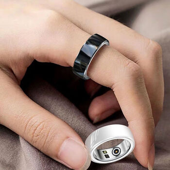 Other brands nfc microcrystalline nano ceramic smart ring blood pressure heart rate exercise sleep ring watch x02 ordinary ceramic manual automatic monitoring basic version no. 7 finger circumference 55mm