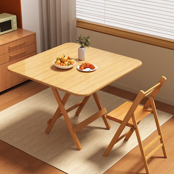 Small craftsman folding table household solid wood dining table small apartment folding dining table restaurant dining table rental room table 80*74