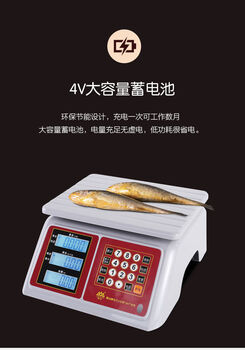 Electronic scale commercial high-precision small pricing platform weighing 30kg market vegetable kitchen pricing scale waterproof water black character backlight 30kg 5g