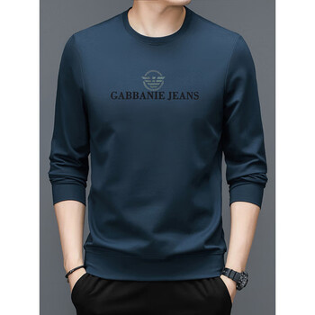 Armani's new men's long-sleeved t-shirt, round neck pullover, velvet bottoming shirt, casual and versatile top, dark blue s 165/80a