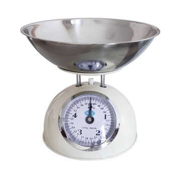 Rsrddy small 5kg retro mechanical platform scale kitchen measuring scale western pastry baking dial scale small platform scale restaurant decoration scale white