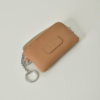 Lunia cowhide mini key bag, compact car key bag, access card key bag, portable ins card bag, biscuit color
