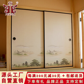Tang dynasty style tatami partition, japanese tatami wardrobe door, tatami sliding door, fusima door, japanese cabinet door, 502# fusima cloth partition cabinet door/single leaf