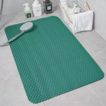 Yusenyi bathroom floor mat, bath anti-fall and anti-slip mat, bathroom shower room water-proof hollow foot mat, no-wash floor mat, green (anti-slip and hydrophobic) 90x140cm (thick material)