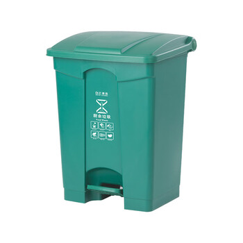 Trash can with wheels baiyun foot-operated trash can thickened outdoor sanitation commercial property foot-operated with lid four-color classification large trash can af07317 green (68l kitchen waste)