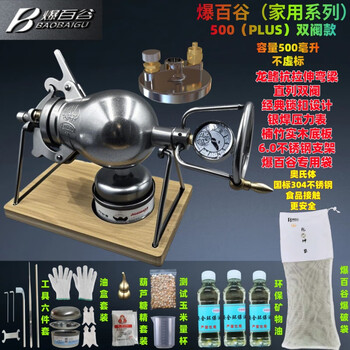 Popcorn 304 stainless steel household mini popcorn machine grain amplifier harvest popcorn machine small household dragon fin curved beam 500ml (plus) double valve model