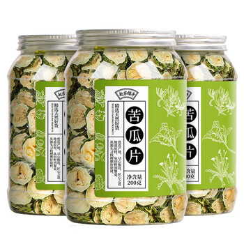 Zhaojiapuzi dried bitter melon slices pure original bitter melon tea dried bitter melon soaked in water new natural fruit and vegetable bitter melon tea selection of large portions of 3 cans of bitter melon slices