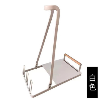 Beyzk vacuum cleaner stand universal suction head storage floor-standing fixed punch-free no wall placement rack with wood white