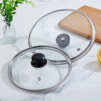 Ye yu g-type tempered glass lid stainless steel wok universal non-stick frying pan lid main picture 12cm suitable for pot inner diameter 11.7-12.2