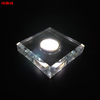 Tong nian's creative red wine and white wine bottle display special crystal lamp holder single white light rechargeable crystal luminous lamp base with engraving 150*150mm square white light rechargeable lamp holder