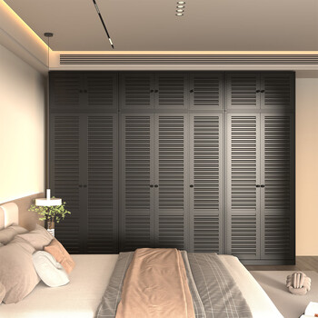 Moranx steel wardrobe bedroom double-door storage cabinet american retro style combined wardrobe rental room formaldehyde-free storage cabinet black three-door 148cm wide universal model door installation