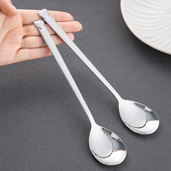 Newair (newair) 316l stainless steel spoon, household high-end exquisite small spoon for eating, watermelon spoon, high-looking long-handled spoon, creative real 316 stainless steel creative heart-shaped table spoon*1