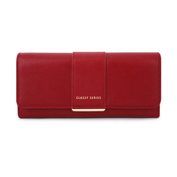 Scarecrow simple outing portable high-end genuine leather light luxury storage women's long wallet girlfriend wife mother mother gift red