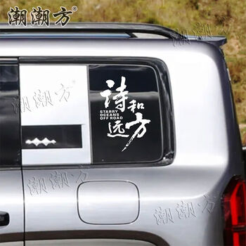 Litian is suitable for fang leopard 5 car window stickers to decorate the body stickers, rear glass personalized car stickers, pull flower modifications, side window stickers and distant silver-white single side