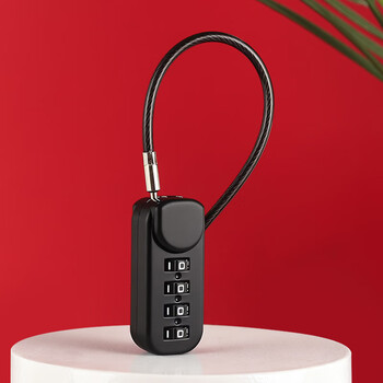 Auburn password lock steel cable padlock suitcase backpack lock cabinet door lock drawer lock 020 black